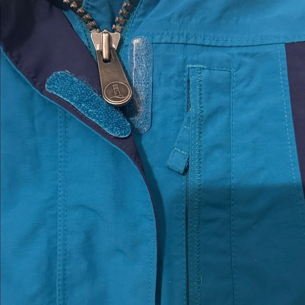 Lands' End Kids' Squall WATERPROOF/WINDPROOF Two-Tone Blue Hooded Puffer Jacket